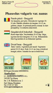 Seminte de fasole pitica galbena Berggold 10 grame