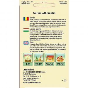 Seminte de Salvie planta aromatica, medicinala, Agrosem, 0,4gr.
