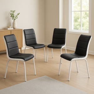 Set de 4 scaune elegante si confortabile, piele ecologica
