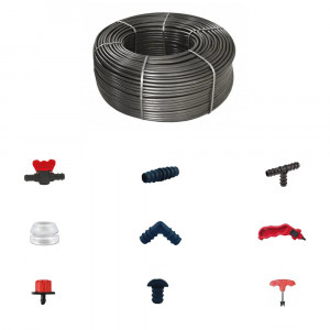 Set furtun orb irigatii prin picurare Ø16mm x 100 m, accesorii incluse