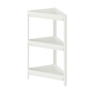 Etajera de colt pentru organizare cu 3 rafturi, plastic, negru, Coltgen