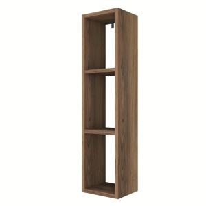 Raft de perete deschis, suspendat, cu 3 spatii de depozitare, nuc, 24.5x92x21cm, Savia