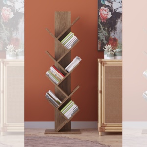 Raft pentru carti, design modern, stejar, Yva