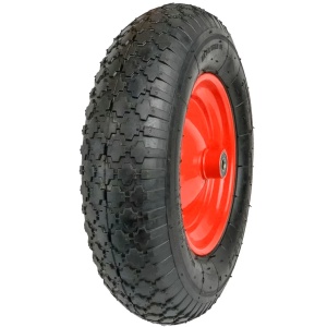 Roata pneumatica pentru roaba, 3.50-8, rosie