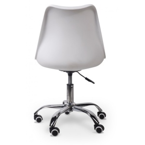 Scaun birou rotativ, 54 x 49 x 84.50-92.50 cm, Grunberg QZY1752 alb