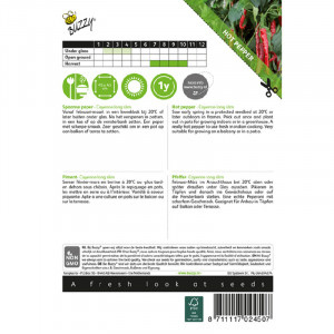 Seminte de ardei iute Cayenne lung, 1,5 g, Buzzy, Olanda