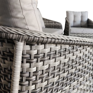 Set mobilier cu 2 fotolii  si canapea, Monaco, culoare gri