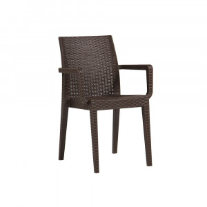 Set mobilier gradina - terasa, masa cu geam x cm x 6 scaune ratan, Bitter, Elite