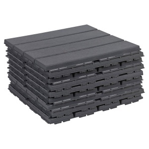 Set placi de podea pentru exterior, 33x33 cm - 9 buc (1 mp), usor de montat, gri - Img 6