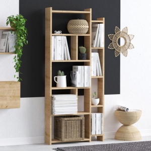 Biblioteca Delia, culoare stejar, 60 X 150 X 15 cm