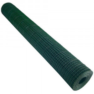 Plasa de sarma zincata sudata si plastifiata 1x10 m, ochiuri 13x13 mm grosime 1.0mm, verde, Plant Master