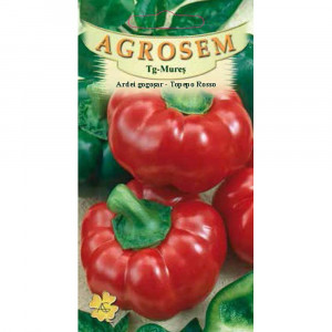 Seminte de ardei gogosar Topepo Rosso, soi timpuriu rosu inchis stralucitor 1gr.