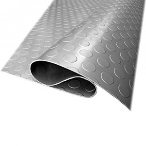 Covor antiderapant din cauciuc cu buline, gri, 1.2m x 16m, grosime 3mm