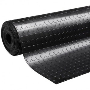 Covor antiderapant din cauciuc cu buline, negru, 1.2m x 10m, grosime 3mm