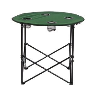 Masa camping pliabila cu suport pahare, 71cm x 71cm, verde - Img 6