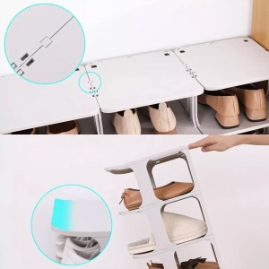 Pantofar depozitare incaltaminte din plastic, 3 moduri de asamblare, Luks