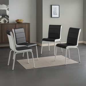 Set de 4 scaune elegante si confortabile, piele ecologica