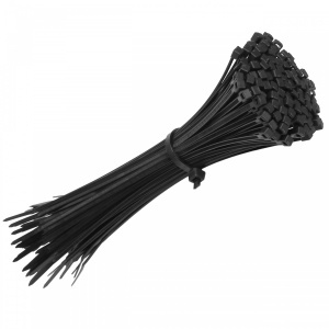 Set de coliere din plastic, negre, 3,6 x 250 mm, 100 bucati