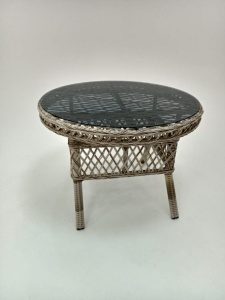 Set mobilier de gradina - terasa, cu 4 fotolii si masa cu geam, ratan sintetic Wintec, Rhythm