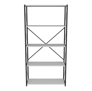 Etajera 5 polite, PAL si metal 180x88x34cm, culoare alb cu negru