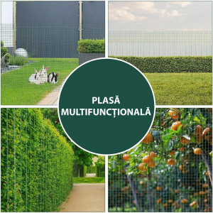 Plasa de sarma zincata sudata 1x10 m, ochiuri 13x13x0.9 mm, Plant Master