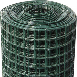 Plasa de sarma zincata sudata si plastifiata 1x10 m, ochiuri 13x13 mm grosime 1.0mm, verde, Plant Master