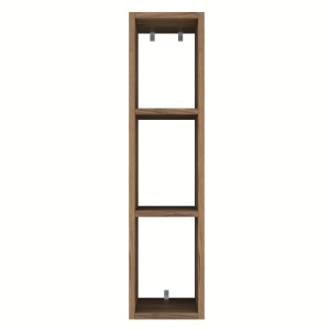 Raft de perete deschis, suspendat, cu 3 spatii de depozitare, nuc, 24.5x92x21cm, Savia