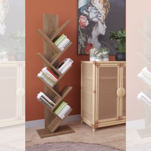 Raft pentru carti, design modern, stejar, Yva