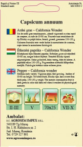 Seminte de ardei gras California Wonder 1 gram