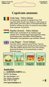 Seminte de ardei lung dulce Italiano 0.4 grame