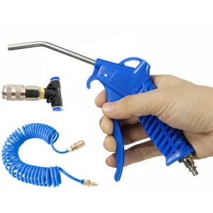 Set pistol de suflat cu furtun spiralat 5 m si conector T pentru aer comprimat - Img 4