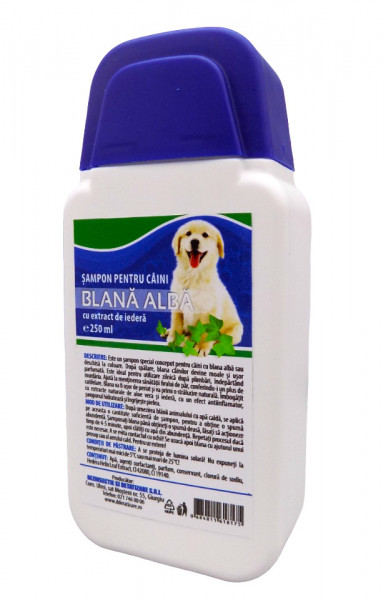 Sampon pentru Caini cu Blana Alba si Extract de Iedera 250ml - Img 3