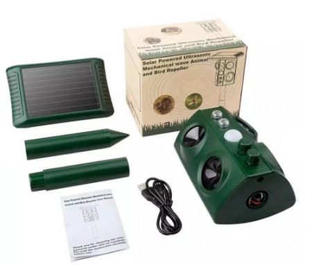 Dispozitiv solar cu senzor PIR, emite ultrasunete si vibratii, impotriva daunatorilor (serpi, vulpi, arici, mistreti, lilieci etc.) - Img 3