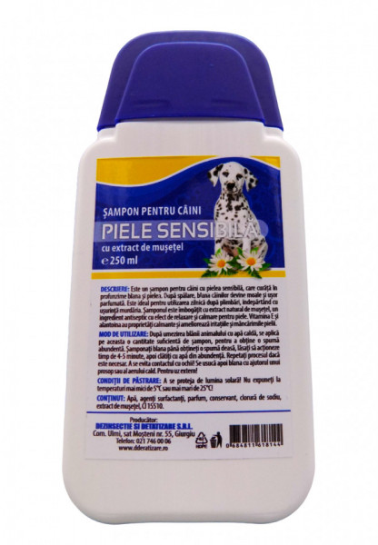 Sampon pentru Caini cu Piele Sensibila si Extract de Musetel 250ml - Img 2