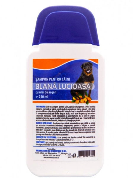 Sampon pentru Caini cu Blana Lucioasa si Ulei de Argan 250ml - Img 2