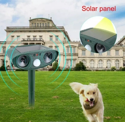 Dispozitiv solar cu ultrasunete si senzor PIR, pentru indepartarea cainilor, pisicilor si alti daunatori ai gradinilor/curtilor - Img 5