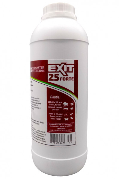 Exit 25EC Forte 1l. Insecticid profesional pentru combaterea rapida a insectelor daunatoare