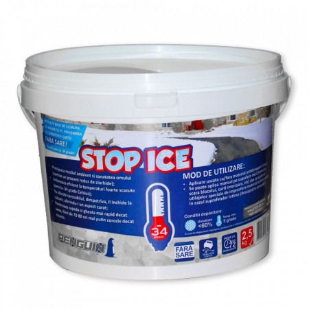STOP ICE produs biodegradabil pentru deszapezire, prevenire/combatere gheata, dezghetare rapida 2.5kg