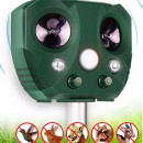 Dispozitiv solar cu ultrasunete si senzor PIR Animal Repeller, alunga animalele daunatoare, 100-150mp.