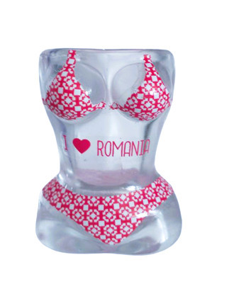 Pahar amuzant in forma bust  femeie