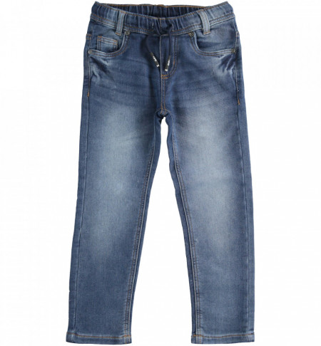 Blue Jeans slim cu șnur pentru adolescenți, iDO