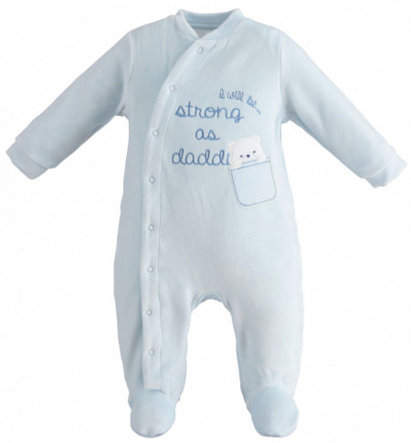 Salopetă pijama din bumbac pentru băieți nou născuți, IDO