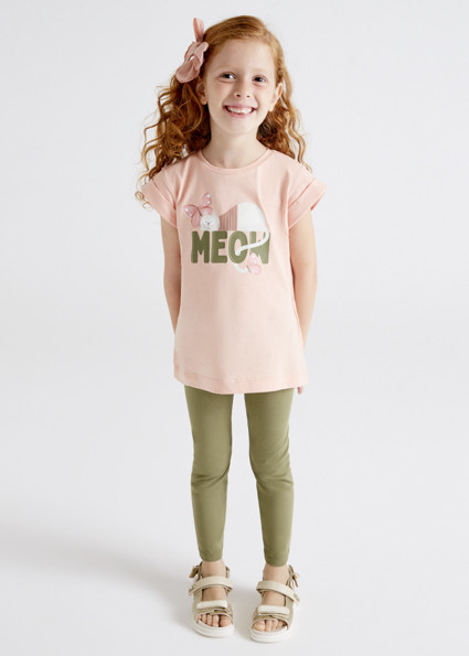 Set 3piese cu tricou cu colant din bumbac Mayoral