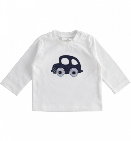 Bluza bebe baiat nou nascut din bumbac cu masinuta