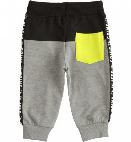 Pantalon de trening IDO din bumbac gri, pentru baiat