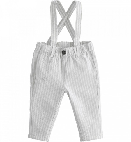 Pantaloni în dungi și cu bretele, pentru nou născut băiat, IDO