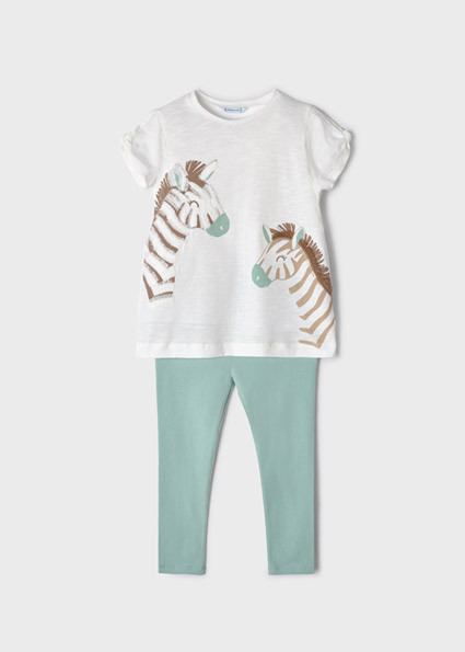 Set 2 piese cu tricou cu colant din bumbac Mayoral