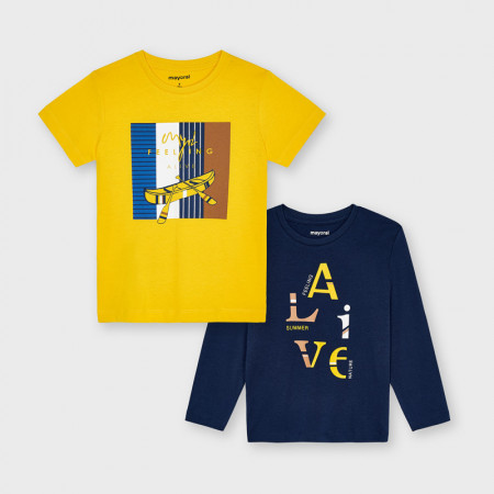 Tricou galben si negru pentru baieti Mayoral