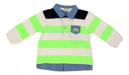 Tricou polo cu dungi verzi IDO