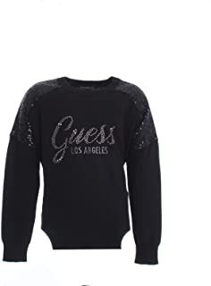 Bluză tricotată din bumbac, neagră pentru fete și adolescente, Guess